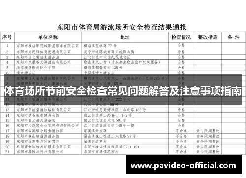 体育场所节前安全检查常见问题解答及注意事项指南