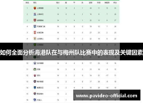 如何全面分析海港队在与梅州队比赛中的表现及关键因素