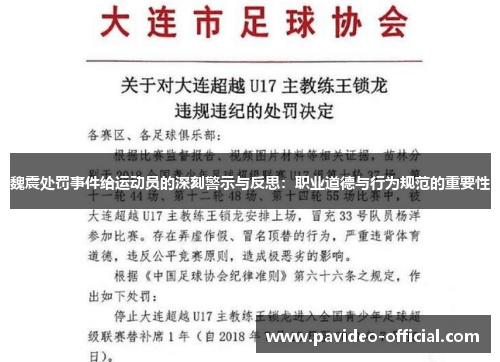 魏震处罚事件给运动员的深刻警示与反思:职业道德与行为规范的重要性 魏震处罚事件给运动员的深刻警示与反思:职业道德与行为规范的重要性